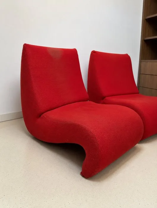 Vitra - Verner Panton - Armchair (2) - Amoeba - Polyurethane, Textile - Set - 2 Amoebe armchairs