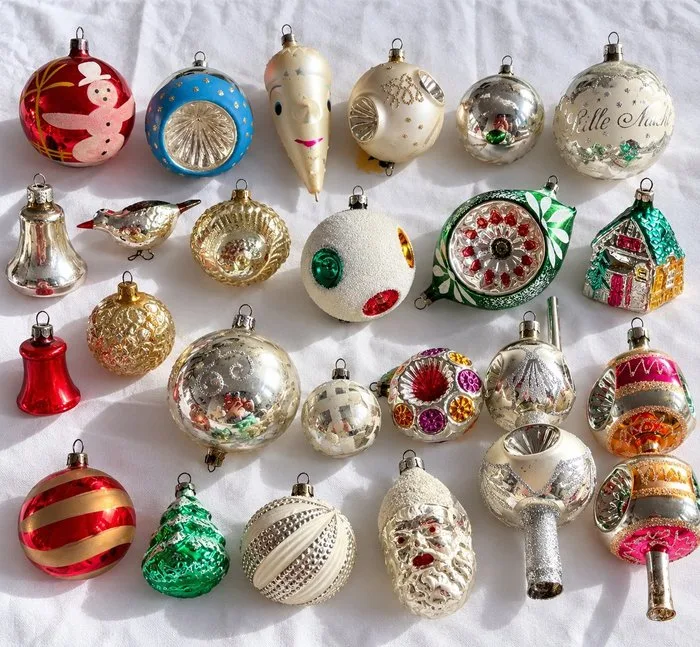 Christmas decoration - various - Glass, Metal - 2 peaks and 20 Christmas figures