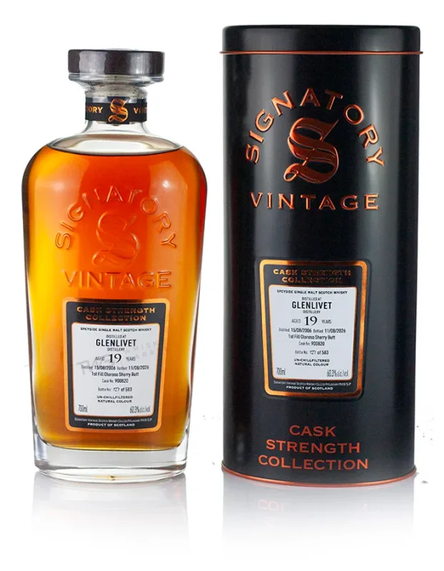Glenlivet – 19 Year Old 2006 Signatory Cask Strength (60.3%)