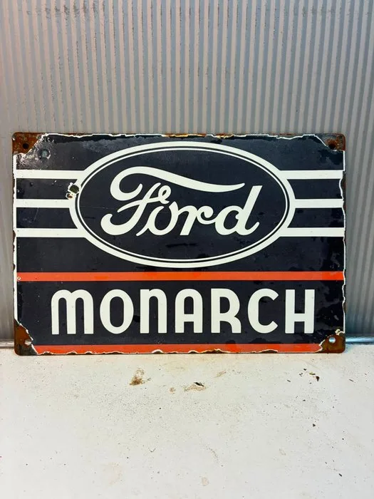 Ford Monarch – Klassiek Ford Logo – Emaille Reclamebord – 30 × 20 cm - Enamel sign - Enamel