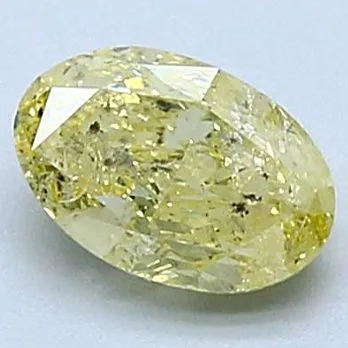 1 pcs Diamond (Natural coloured) - 1.00 ct - Oval - Fancy intense Yellow - I1 - International Gemological Institute (IGI)