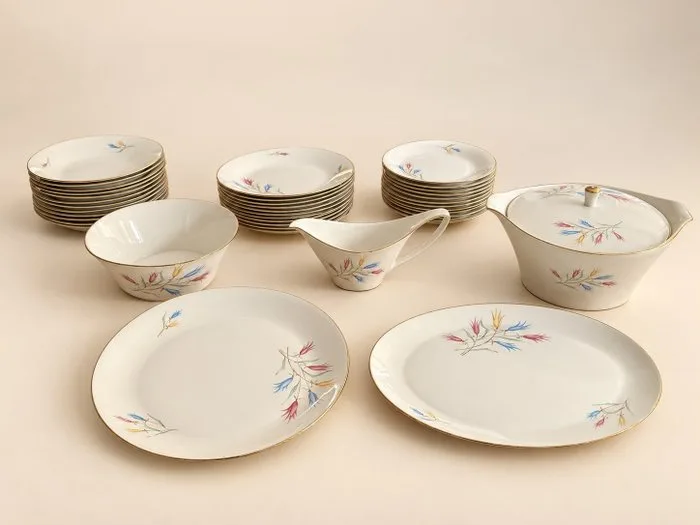 Keramis Boch - Table service for 12 (40) - Porcelain - Art Deco-Vintage