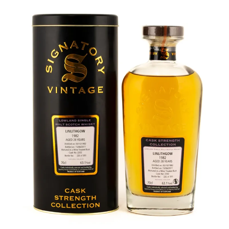 Linlithgow 28 Year Old 1982 St Magdalene Signatory Vintage Cask Strength Collection Single Wine Treated Butt (2011)