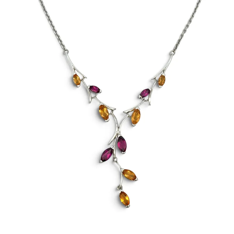 Sliver and Coloured Cz Necklace