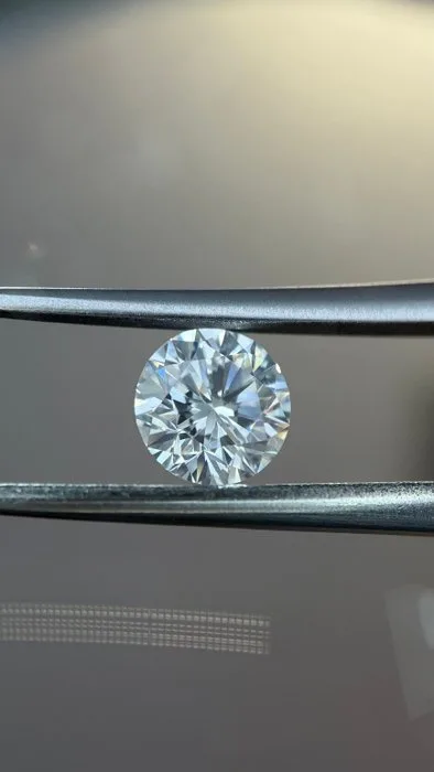 1 pcs Diamond (Natural) - 0.54 ct - Round - D (colourless) - IF - International Gemological Institute (IGI)