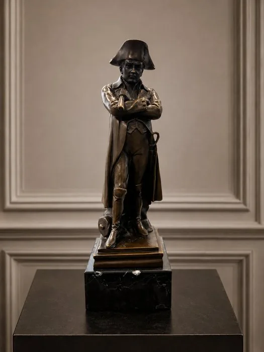 Sculpture, Imposante Napoleon Bonaparte - 30.5 cm - Bronze, Marble