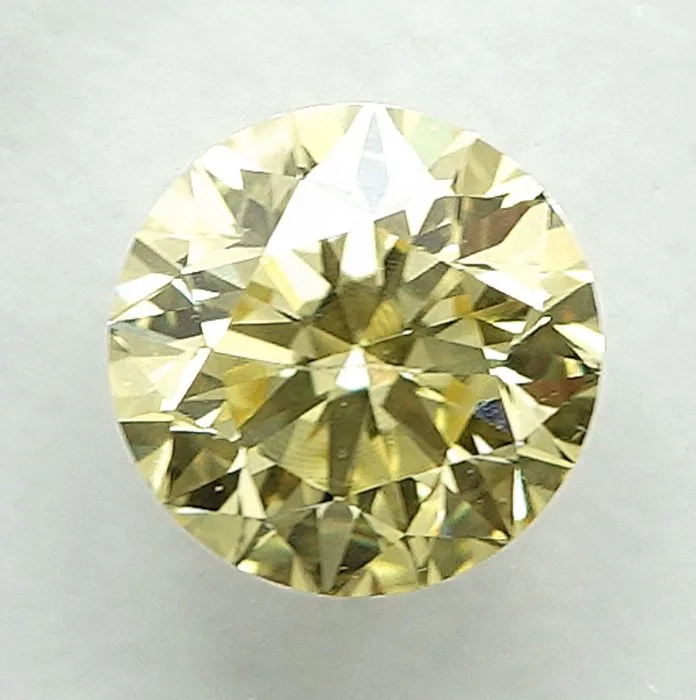 1 pcs Diamond (Natural coloured) - 0.57 ct - Round - Fancy light Yellow - VS2 - International Gemological Institute (IGI)