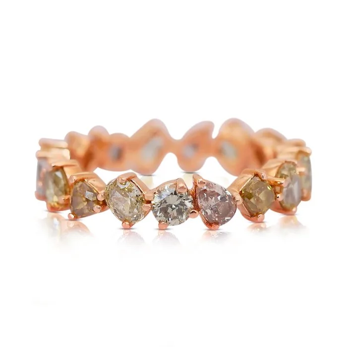 Ring - 18 kt. Rose gold - 2.63ct. tw. Diamond (Natural) - Diamond