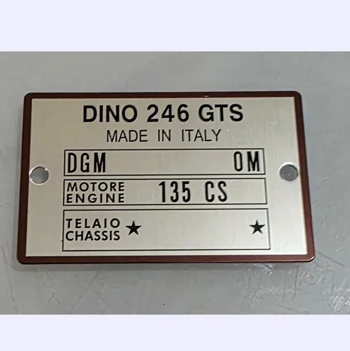 Ferrari 246 Dino GTS chassis plate (Targhetta identificativa) - Ferrari - Out of Production