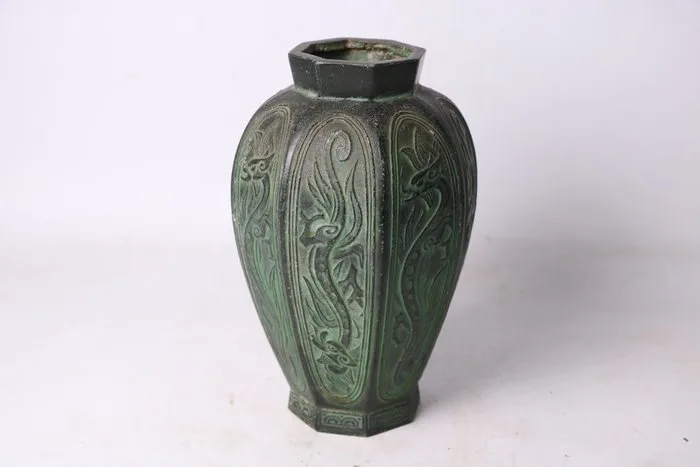 Vase - Bronze - Japan - Elegant Drifting Dragon