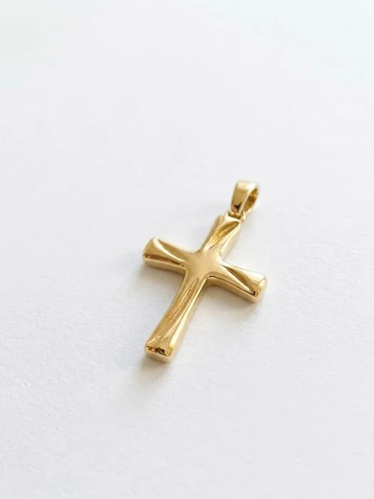Cross pendant - 18 kt. Yellow gold - Italian Manufacturing