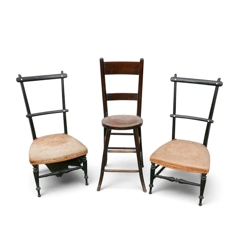 A Pair of Ebony Aesthetic Movement Nursing Chairs, and a Child's Correction Chair. (3)