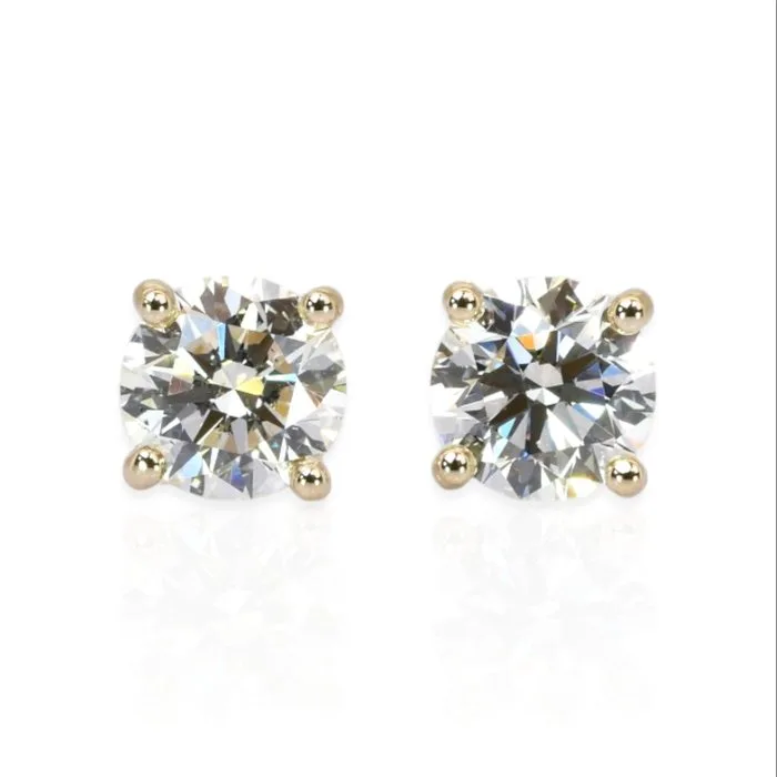 Earrings - 18 kt. Yellow gold - 2.00ct. tw. Diamond (Natural) - IGI Certified Earrings