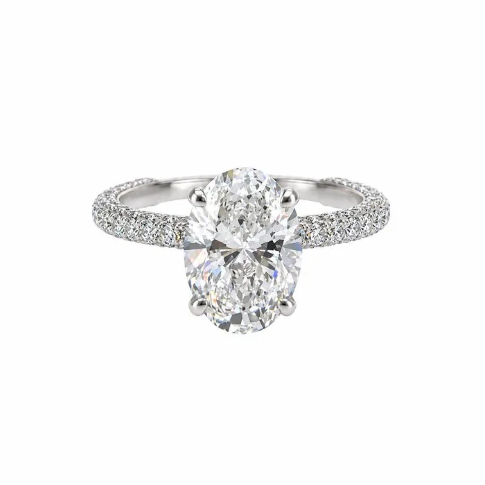 Ring - 18 kt. White gold - 4.04ct. tw. Diamond (Lab-grown) - Diamond