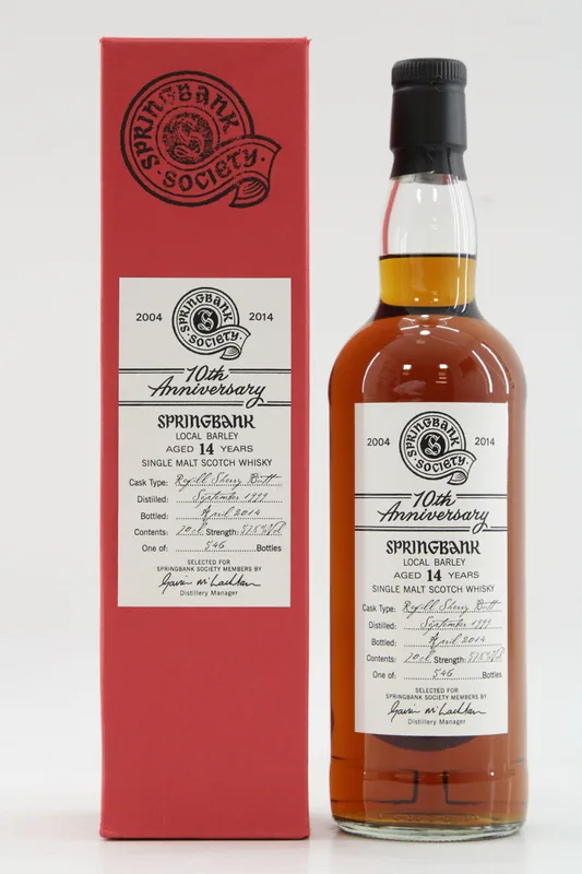 Springbank – 14 Years Old - 1999 Springbank Society - 10th Anniversary Local Barley