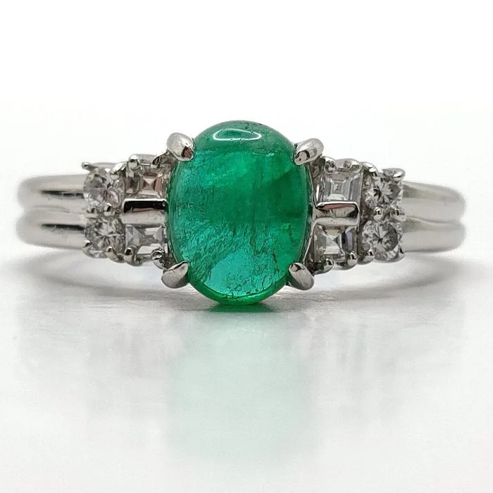 Ring Platinum Emerald - Diamond