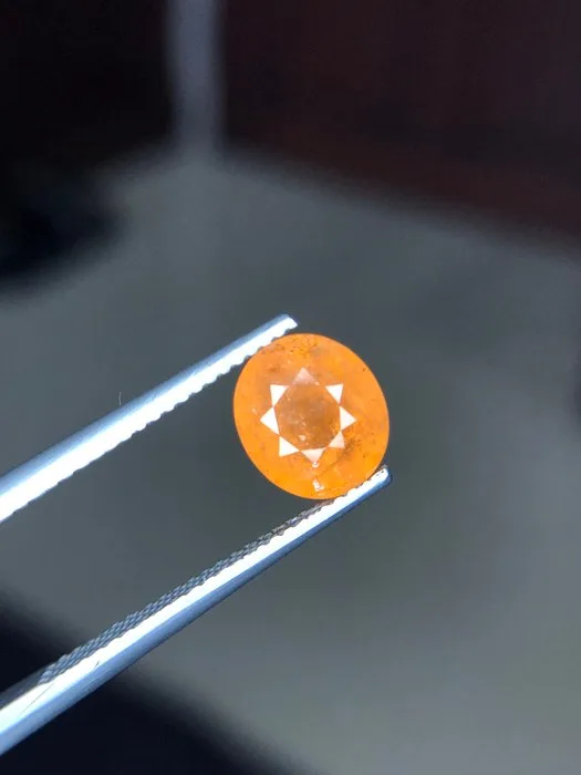 1 pcs Orange Garnet, Spessartite - 3.36 ct - International Colored Gemstone Association (ICA GemLab) - Lovely Fanta garnet #1464