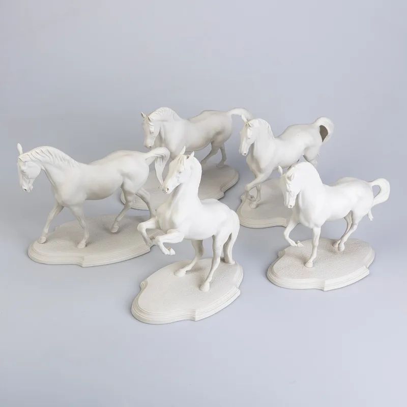 A Collection of Five Pamela du Boulay Bisque Horses