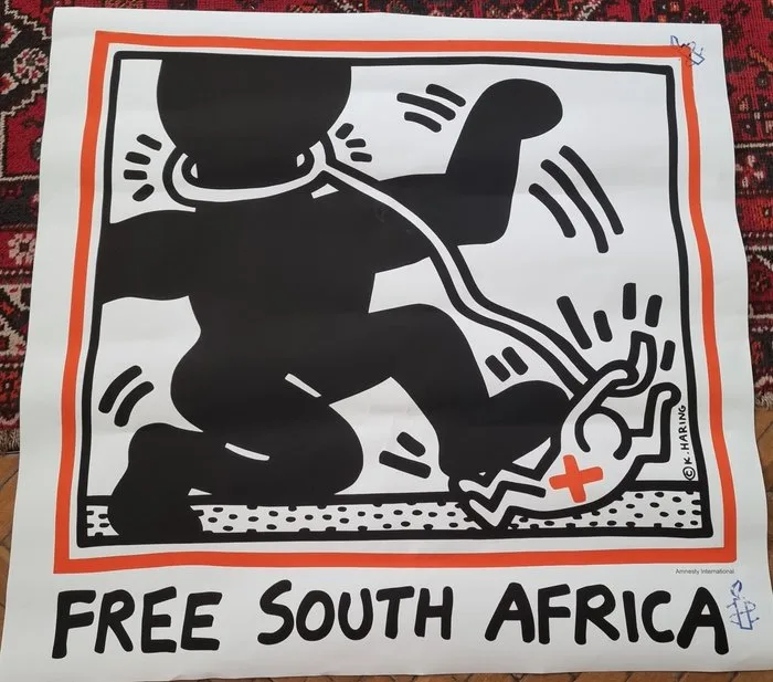 Keith Haring - Libertad Sudáfrica, Free Sudafrica Póster de Haring - 1990s