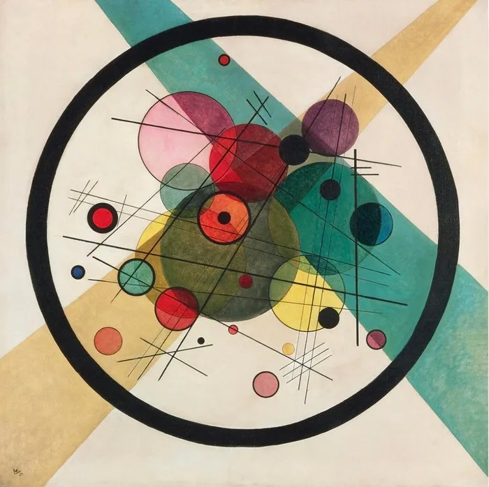 Wassily Kandinsky (1866-1944) - “Circles in a Circle, 1923”. Gesigneerd en gedateerd in de plaat