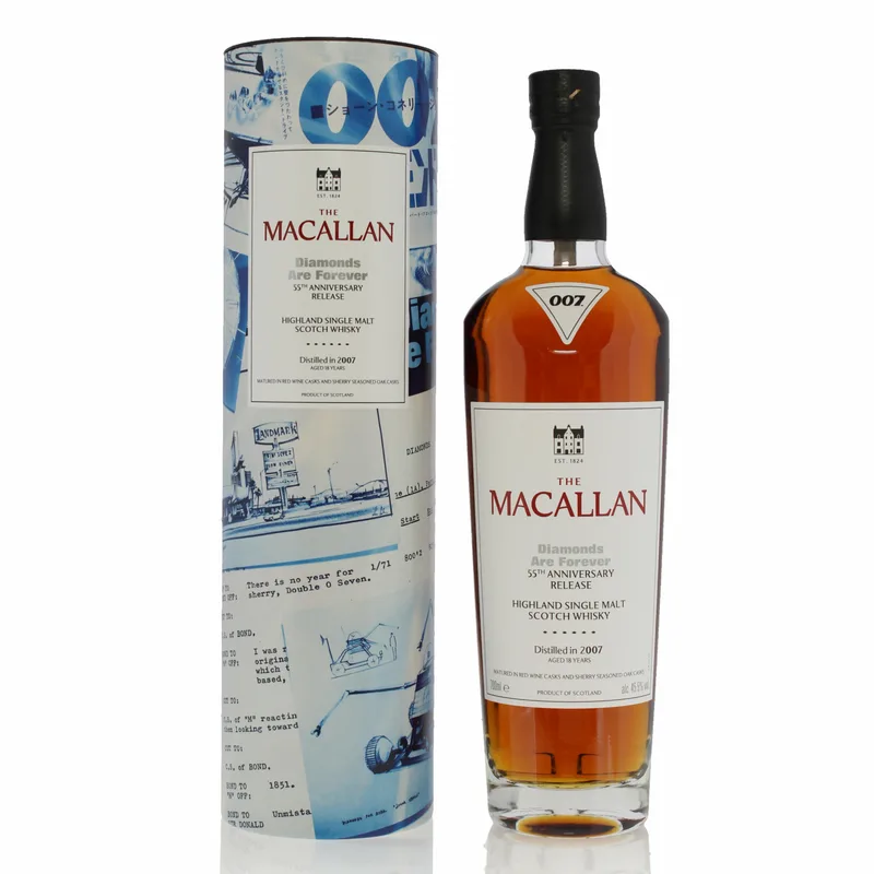 Macallan – 2007 18 Year Old James Bond Diamonds Are Forever 55th Anniversary Release