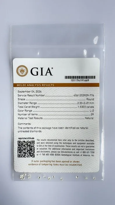 29 pcs Diamond (Natural) - 1.53 ct - Round - VVS1, VVS2 - Gemological Institute of America (GIA) - L-Z color