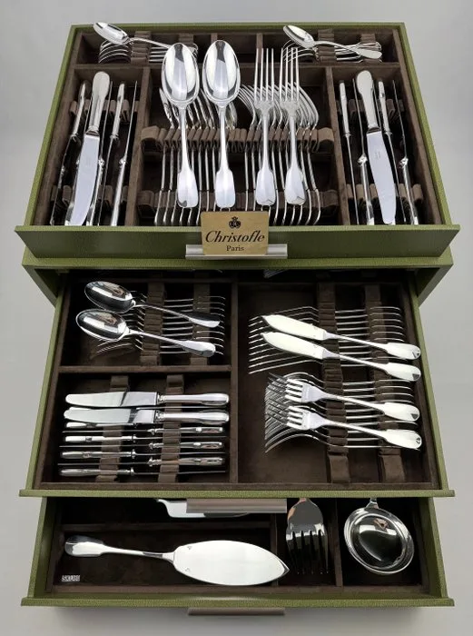 Christofle - Table service for 12 (126) - Cluny - Silverplated