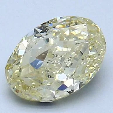 1 pcs Diamond (Natural coloured) - 1.00 ct - Oval - Fancy Yellow - SI2 - International Gemological Institute (IGI)
