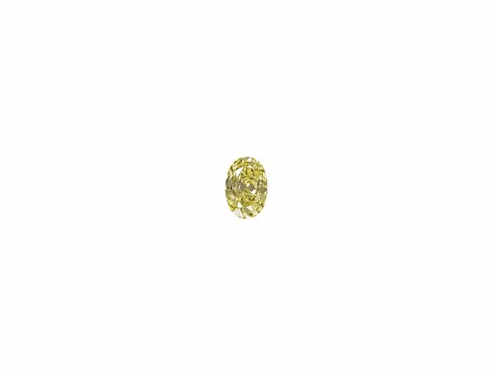 1 pcs Diamond (Natural coloured) - 1.00 ct - Oval - Fancy No overtone Yellow - Not specified in lab report - Gemological Institute of America (GIA)