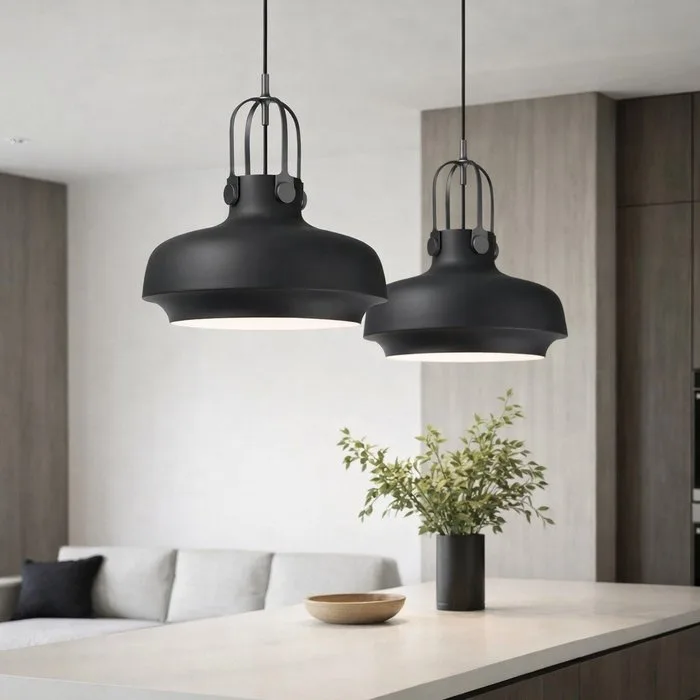 &Tradition - Space Copenhagen - Pendant ceiling lamp (2) - Copenhagen SC7 Ø35 - Black - Metal - 2 Items