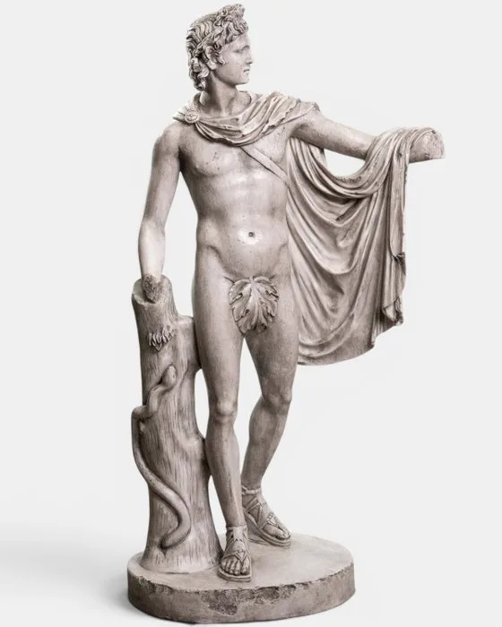 Sculpture, Scultura in marmo di Apollo - 118 cm - Marble