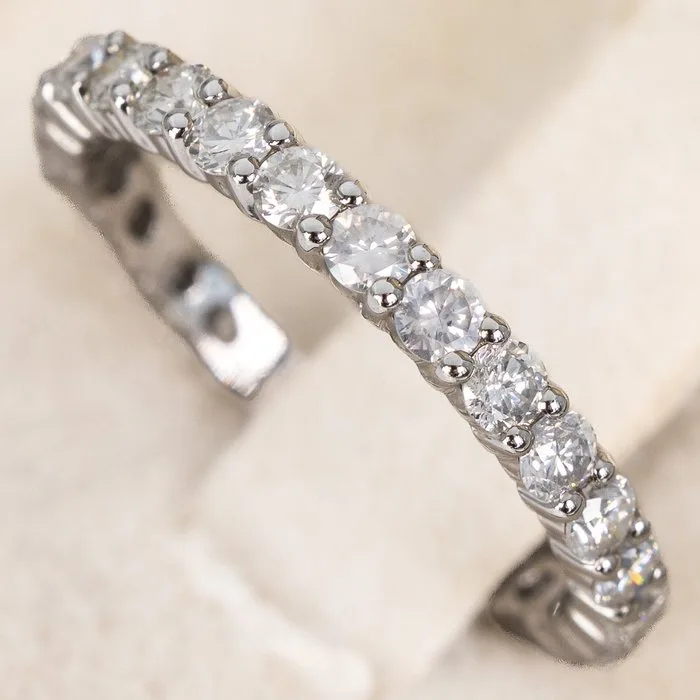 Ring - 14 kt. White gold - 1.11ct. tw. Diamond (Natural) - GCI