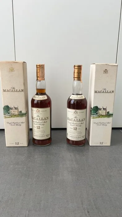 Macallan 12 years old Sherry Wood - b. 1980s - 70cl - 2 bottles