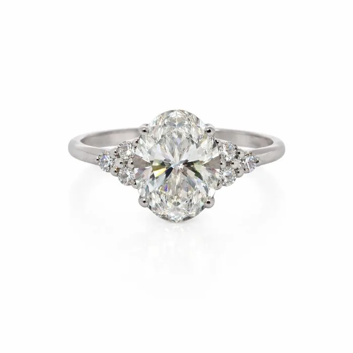 Ring - 14 kt. White gold - 3.31ct. tw. Diamond (Lab-grown) - Diamond