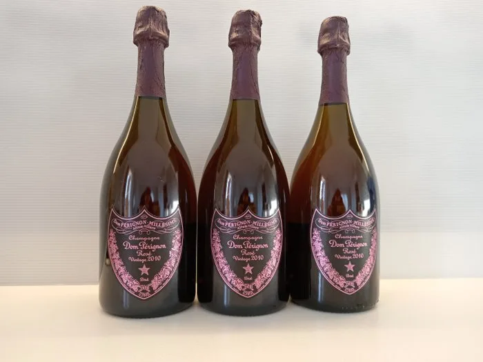 2010 Dom Pérignon - Champagne Rosé, Brut - 3 Bottles (0.75L)