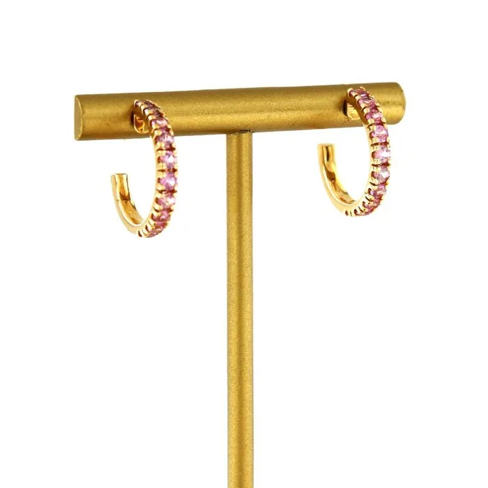 Earrings - 18 kt. White gold, Rose gold - 0.90ct. tw. Sapphire