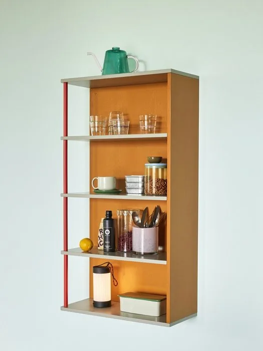 Hübsch - Lotte Knudsen - Shelving unit - Apollo Wall Shelf Multicolour - Ash - Shelving Unit / Bookcase
