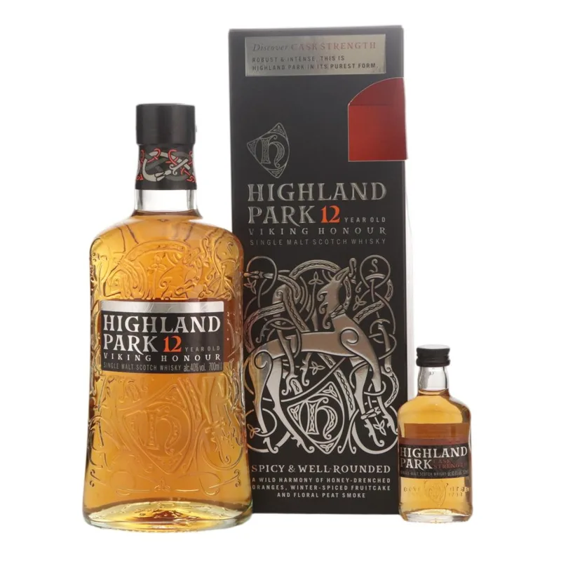 Highland Park – Viking Honour 12 Year Old - Cask Strength Miniature Gift Pack (70cl, 40.00%)