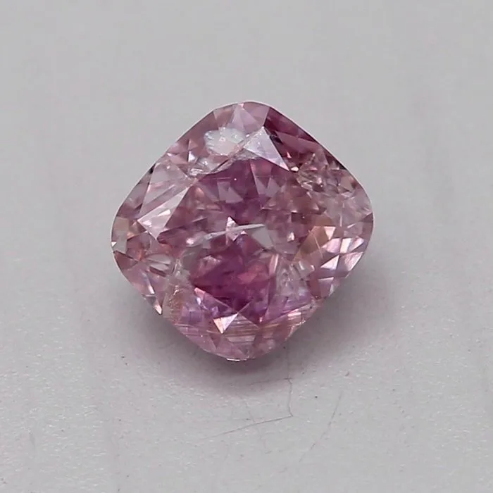 1 pcs Diamond (Natural coloured) - 0.34 ct - Cushion - Fancy Purplish Pink - I2 - Gemological Institute of America (GIA) - Fancy Purplish Pink GIA