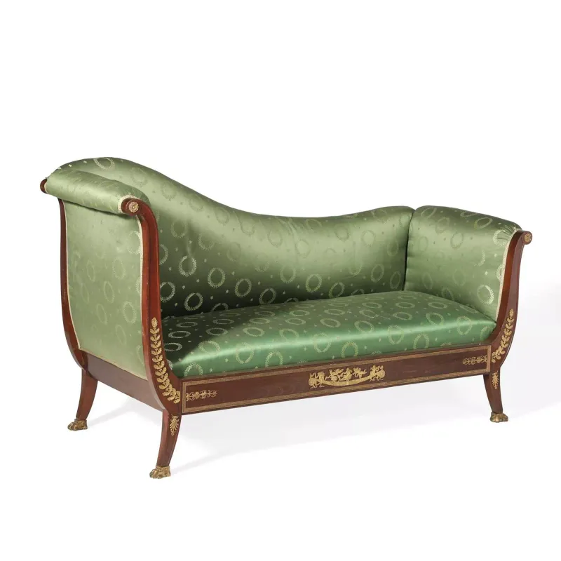 A French Empire Style Mahogany And Gilt Bronze Mounted Sofa late 19th Century