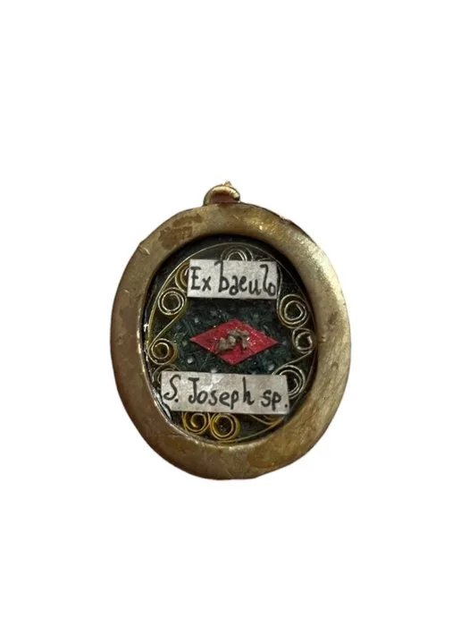 Reliquary - Bronze, golden cartouche, Glass - the 20th century - Former Baculo, St. Joseph the Bridegroom