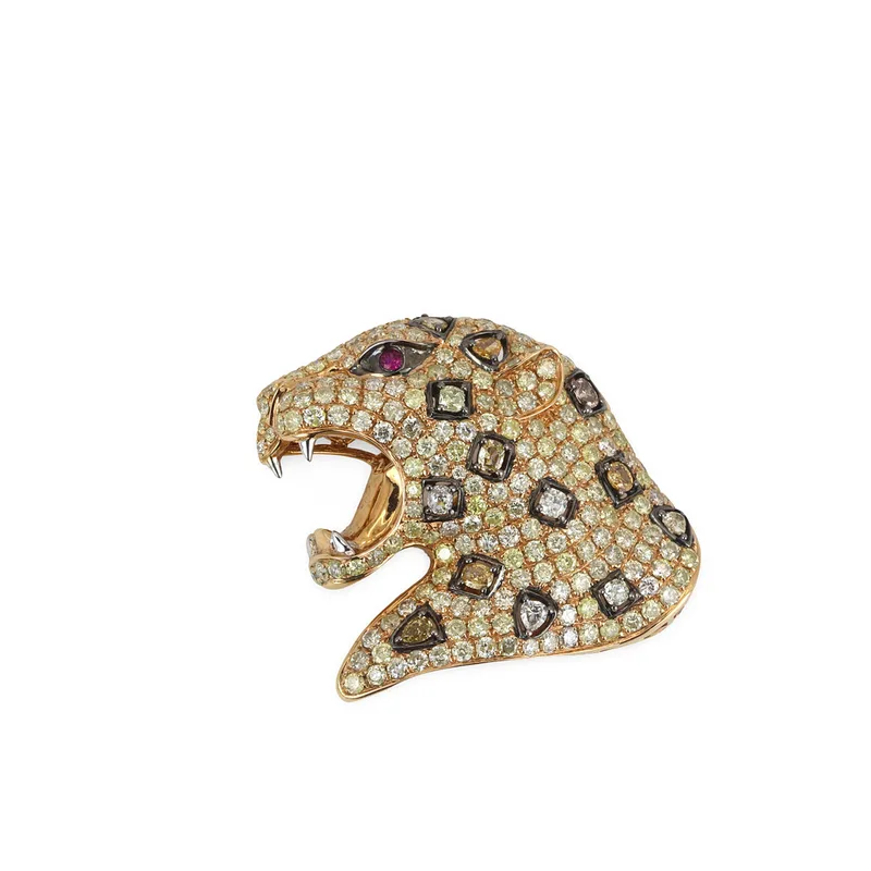 18CT Gold Ruby & Diamond Brooch