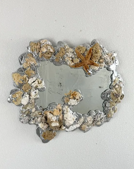 Louis Bressolles - Louis Bressolles - Wall mirror - Glass, Shell, Coral, Plastic - « Récif » mirror