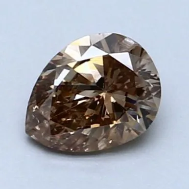 1 pcs Diamond (Natural coloured) - 0.55 ct - Pear - Fancy Yellowish Brown - SI2 - International Gemological Institute (IGI)
