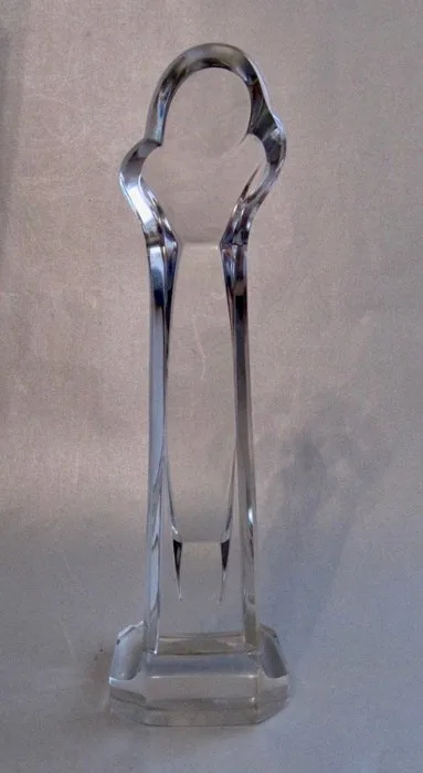 Val Saint Lambert - Figurine - MADONNA - RARE MODEL 1950's - "ART-DECO LOOK" - René Delvenne - Crystal