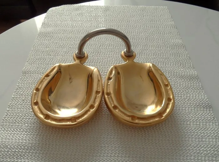 Gucci Italy ca, 70 Jahre - Gucci - Ashtray - Horsebit Double Catchall - Brass, nickel, and gold leaf