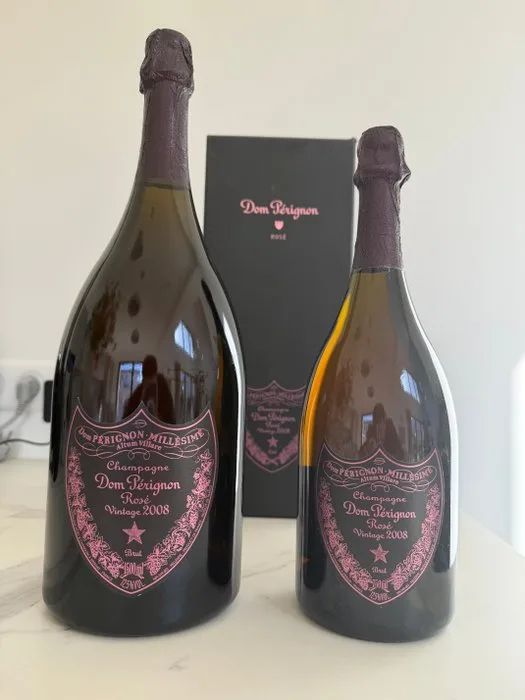 2008 Dom Pérignon - Champagne Rosé, Brut - 1 magnum (1.5 liter) & 1 bottle (75cl)