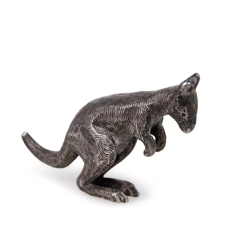 An Australian Silver Model Of A Kangaroo by Drummond, 20th Century, naturalistically modelled,