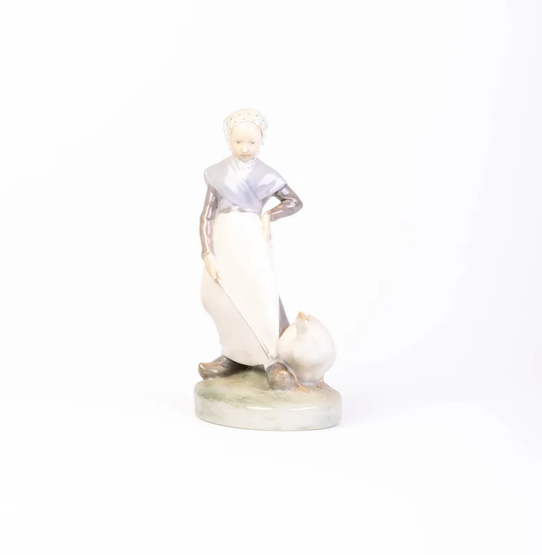 Royal Copenhagen Girl with Goose Figurine
