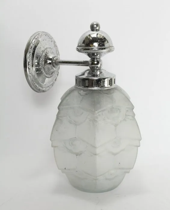 Wall lamp - Glass, Metal - glass 'Uil' lampshade
